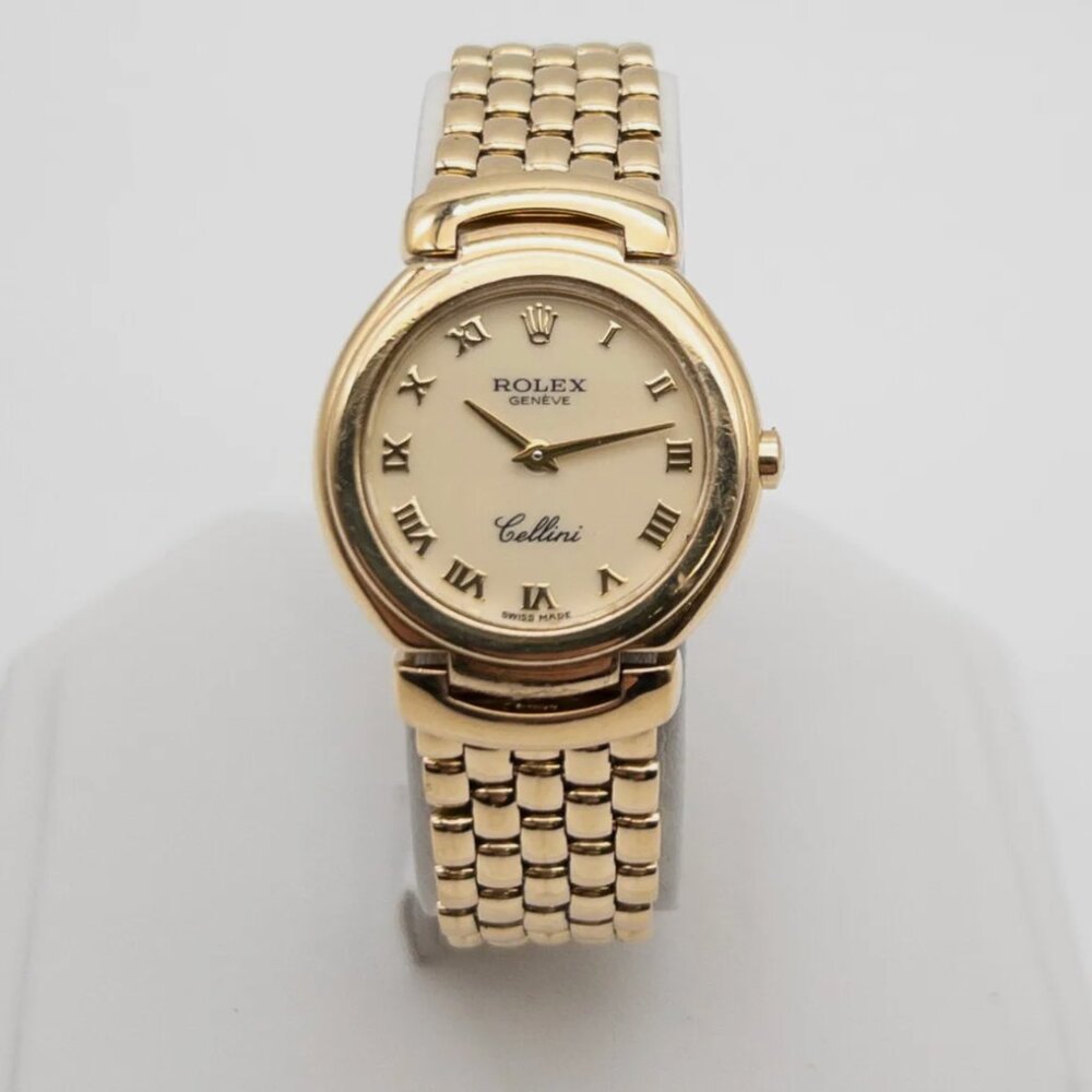 RARE ROLEX CELLINI LADIES GOLD 18KT WATCH WOW!!!!